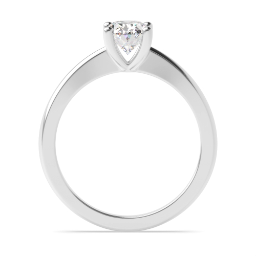4 Prong Oval Pointy solid shoulder Solitaire Engagement Rings