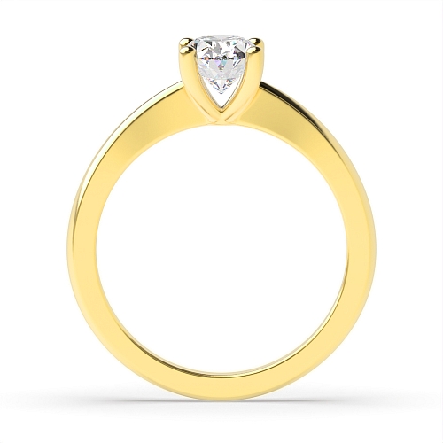 Oval Yellow Gold Pointy solid shoulder Engagement Rings