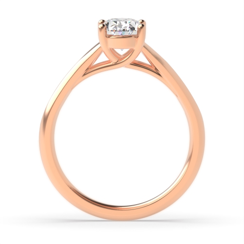 4 Prong Oval Rose Gold Center row shoulder Engagement Rings