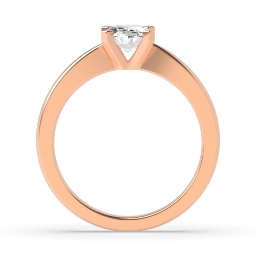 4 Prong Oval Rose Gold Tulip claws Engagement Rings