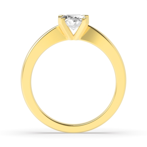 4 Prong Oval Yellow Gold Tulip claws Engagement Rings