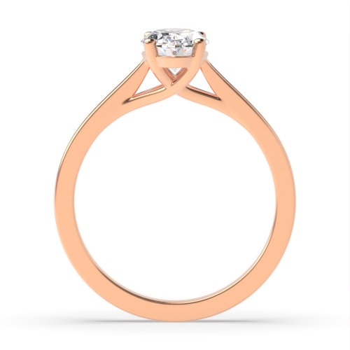 4 Prong Oval Rose Gold Crossover trellis shoulder set Engagement Rings