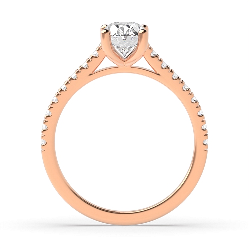 4 Prong Oval Rose Gold Delicate Engagement Rings
