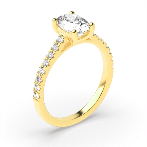 Oval Yellow Gold Delicate Engagement Rings
