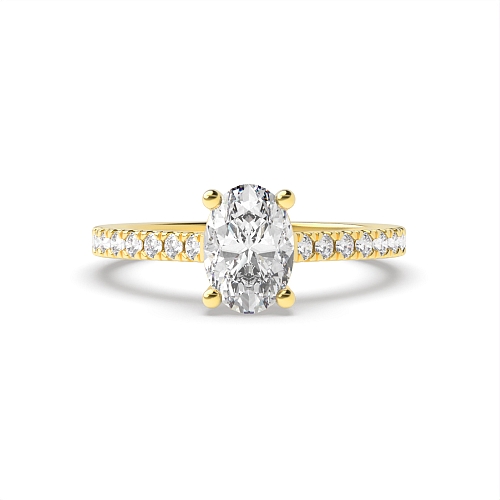 Oval Yellow Gold Delicate Engagement Rings