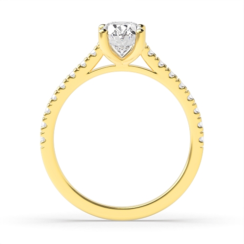 Oval Yellow Gold Delicate Engagement Rings