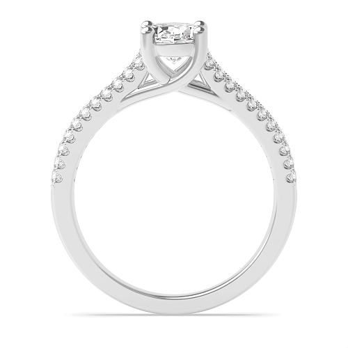 4 Prong Oval Center row shoulder Engagement Rings