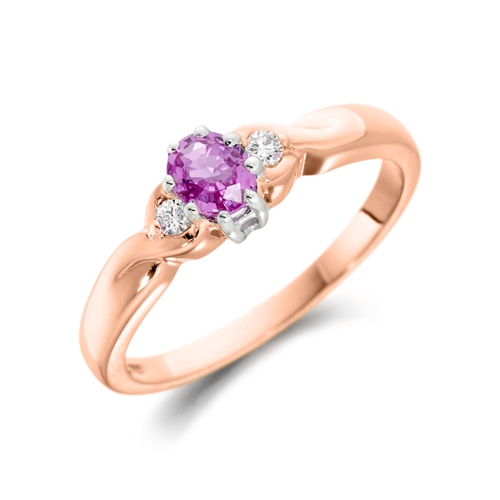 4 Prong Oval Rose Gold 6X4mm Refined Lab Grown Diamond Engagement Rings