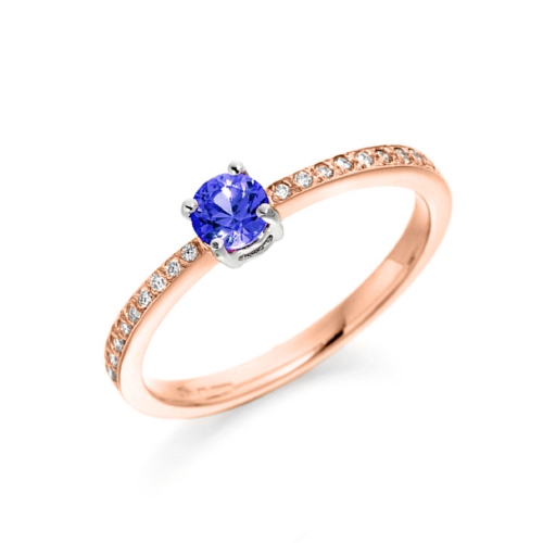 Pave Setting Round Rose Gold Artisan Lab Grown Diamond Engagement Rings