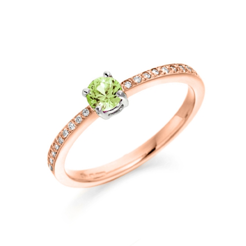 Pave Setting Round Rose Gold Artisan Lab Grown Diamond Engagement Rings