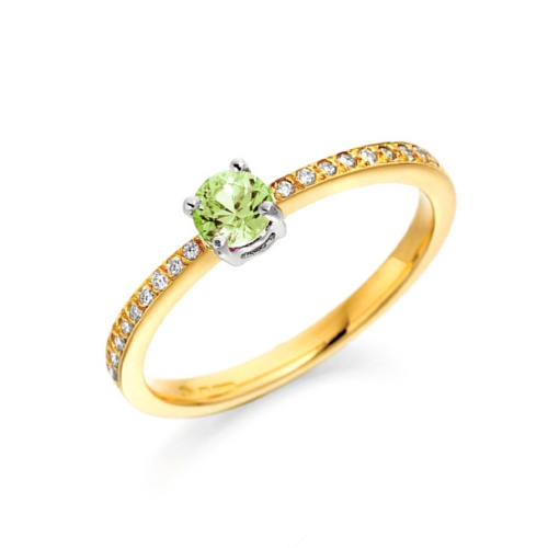Pave Setting Round Yellow Gold Artisan Lab Grown Diamond Engagement Rings