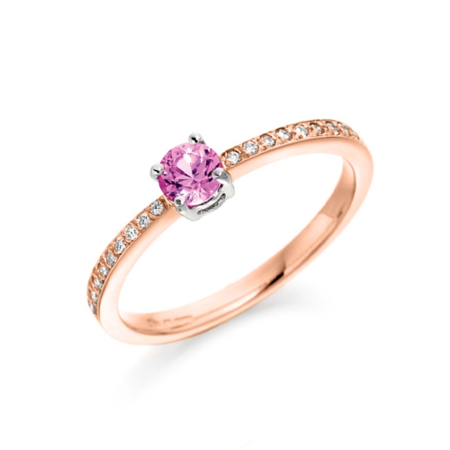 Pave Setting Round Rose Gold Artisan Lab Grown Diamond Engagement Rings