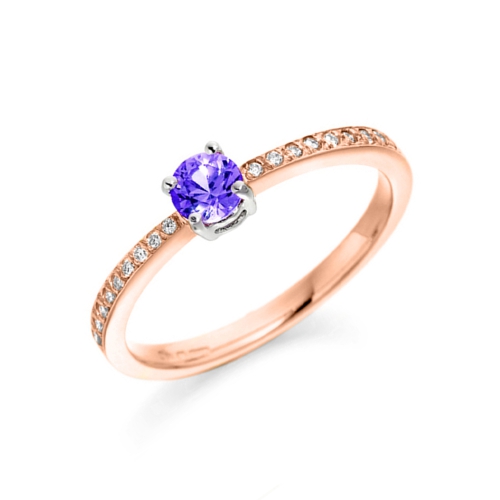 Pave Setting Round Rose Gold Artisan Lab Grown Diamond Engagement Rings
