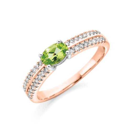 4 Prong Oval Rose Gold Iridescent Lab Grown Diamond Engagement Rings