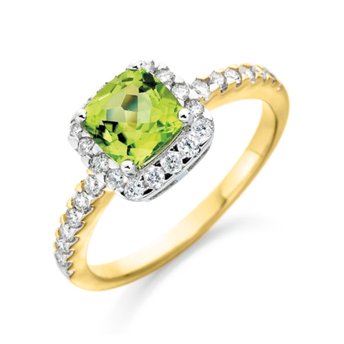 4 Prong Cushion Yellow Gold Bloom Lab Grown Diamond Engagement Rings