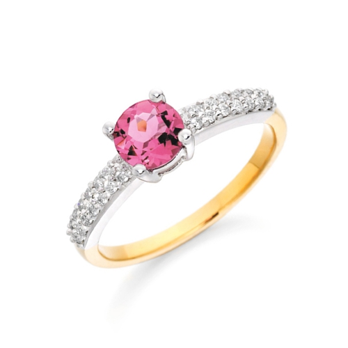4 Prong Round Yellow Gold Radiate Lab Grown Diamond Engagement Rings