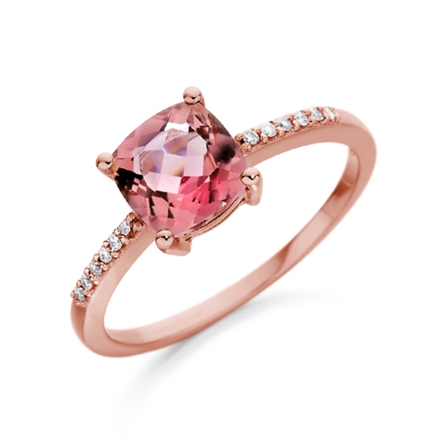 4 Prong Cushion Rose Gold Enchant Lab Grown Diamond Engagement Rings