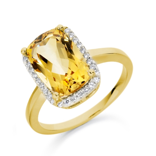 4 Prong Cushion Yellow Gold Crystalline Lab Grown Diamond Engagement Rings
