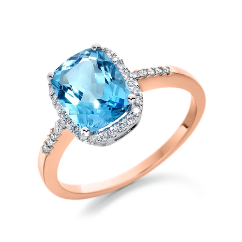 4 Prong Cushion Rose Gold 9X7 Sculptural Lab Grown Diamond Engagement Rings