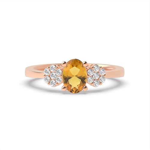 4 Prong Oval Rose Gold Luminous Naturally Mined Diamond Engagement Rings