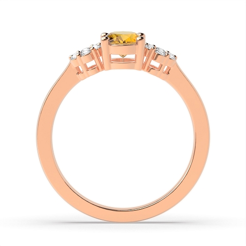4 Prong Oval Rose Gold Luminous Naturally Mined Diamond Engagement Rings