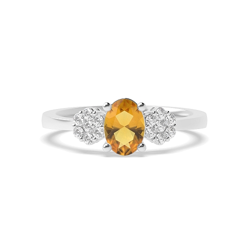 4 Prong Oval Luminous Naturally Mined Diamond Engagement Rings