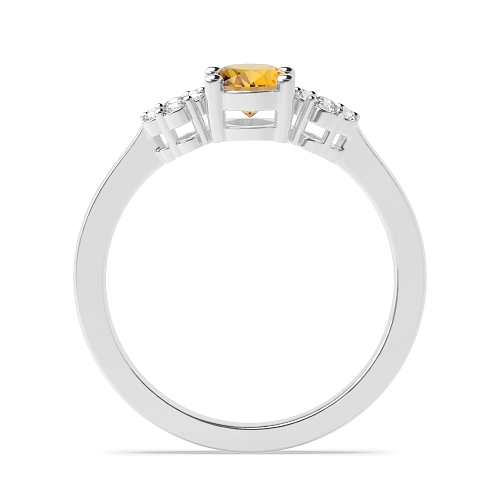 4 Prong Oval Luminous Naturally Mined Diamond Engagement Rings