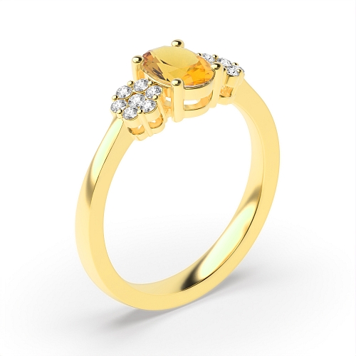 4 Prong Oval Yellow Gold Luminous Lab Grown Diamond Engagement Rings