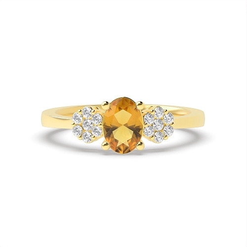 4 Prong Oval Yellow Gold Luminous Lab Grown Diamond Engagement Rings
