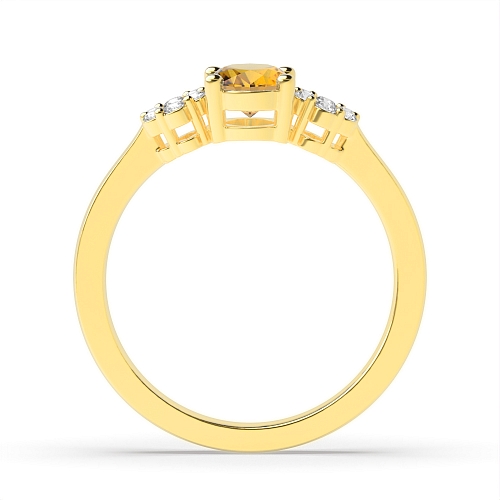 4 Prong Oval Yellow Gold Luminous Lab Grown Diamond Engagement Rings