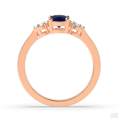 4 Prong Oval Rose Gold Luminous Lab Grown Diamond Engagement Rings