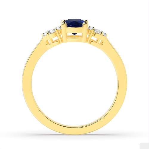 4 Prong Oval Yellow Gold Luminous Lab Grown Diamond Engagement Rings