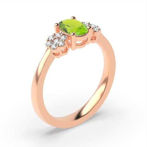 4 Prong Oval Rose Gold Luminous Lab Grown Diamond Engagement Rings