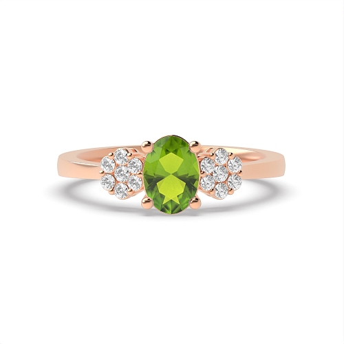 4 Prong Oval Rose Gold Luminous Lab Grown Diamond Engagement Rings