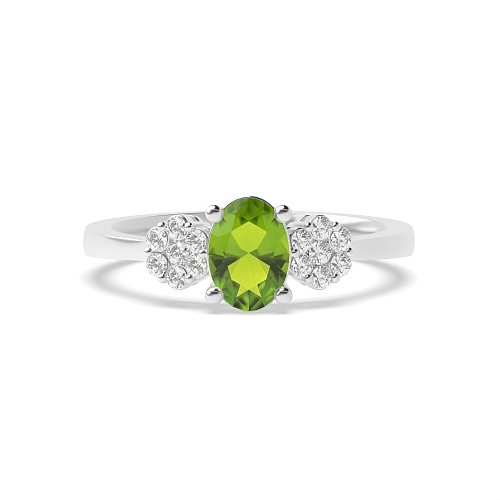 4 Prong Oval Luminous Naturally Mined Diamond Engagement Rings