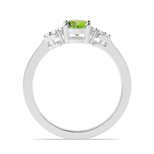 4 Prong Oval Luminous Naturally Mined Diamond Engagement Rings