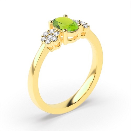 4 Prong Oval Yellow Gold Luminous Lab Grown Diamond Engagement Rings