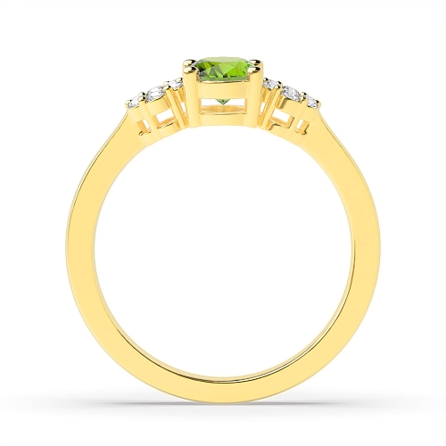 4 Prong Oval Yellow Gold Luminous Lab Grown Diamond Engagement Rings
