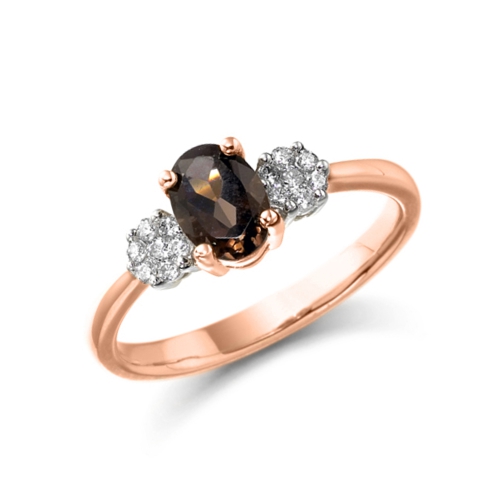 4 Prong Oval Rose Gold Luminous Lab Grown Diamond Engagement Rings
