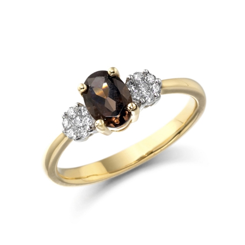 4 Prong Oval Yellow Gold Luminous Lab Grown Diamond Engagement Rings