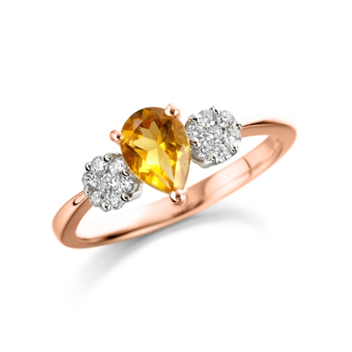 Prong Pear Rose Gold Treasure Lab Grown Diamond Engagement Rings