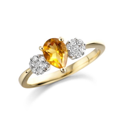 Prong Pear Yellow Gold Treasure Lab Grown Diamond Engagement Rings