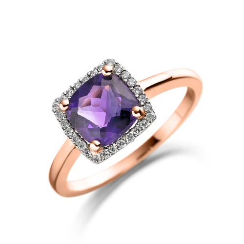 4 Prong Cushion Rose Gold Magnificent Lab Grown Diamond Engagement Rings