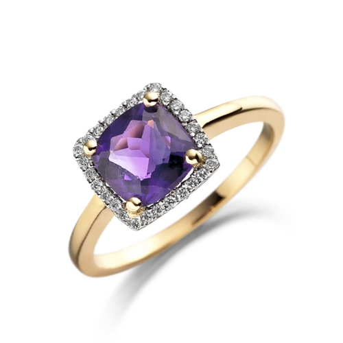 4 Prong Cushion Yellow Gold Magnificent Lab Grown Diamond Engagement Rings