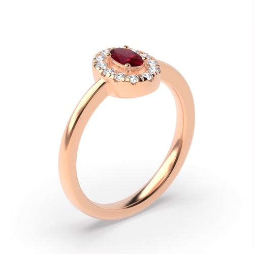 4 Prong Oval Rose Gold Enchanting Lab Grown Diamond Gemstone Engagement Rings