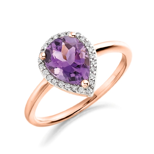 Prong Pear Rose Gold Brilliant Lab Grown Diamond Engagement Rings