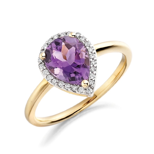 Prong Pear Yellow Gold Brilliant Lab Grown Diamond Engagement Rings