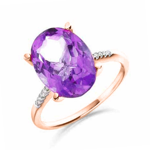 4 Prong Oval Rose Gold Mesmerize Lab Grown Diamond Engagement Rings