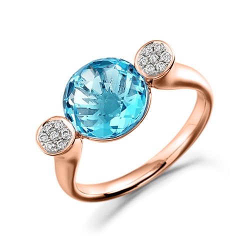 Pave Setting Round Rose Gold Cherished Lab Grown Diamond Engagement Rings