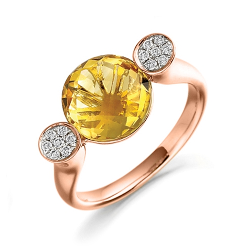 Pave Setting Round Rose Gold Cherished Lab Grown Diamond Engagement Rings